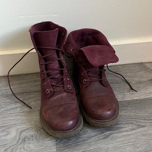 TIMBERLAND Maroon/purple suede & leather Boot